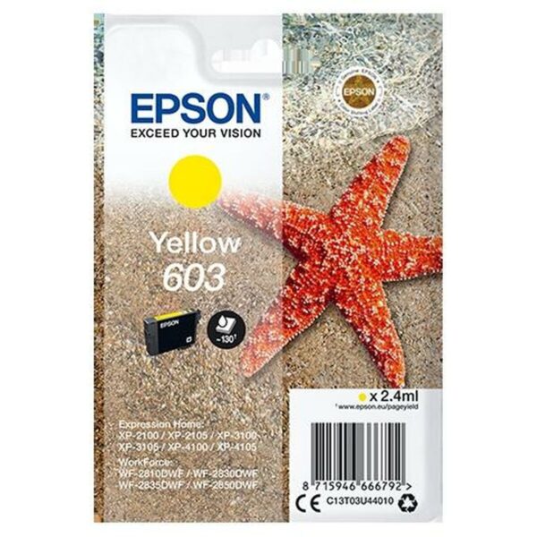 Original Tintenpatrone Epson XP-2100, 3100, 4100 / WF-2830DWF, 2850DW - Nº 603 Gelb (10 Stück) – Bild 2