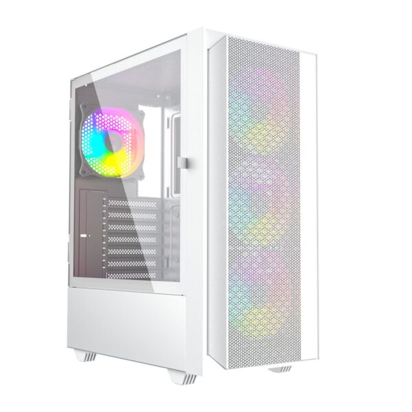 ATX Semi-Tower Gehäuse GEMBIRD Fornax 4000W ARGB Weiß Bunt