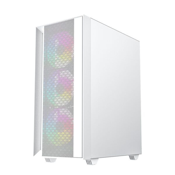 ATX Semi-Tower Gehäuse GEMBIRD Fornax 4000W ARGB Weiß Bunt – Bild 3