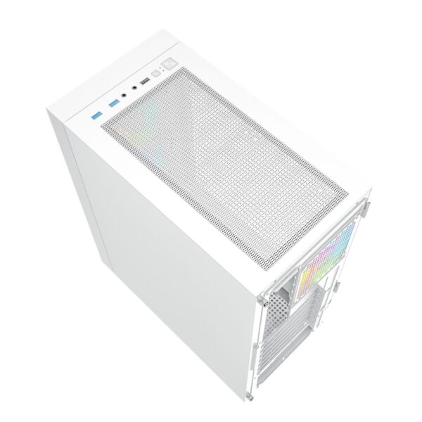 ATX Semi-Tower Gehäuse GEMBIRD Fornax 4000W ARGB Weiß Bunt – Bild 5