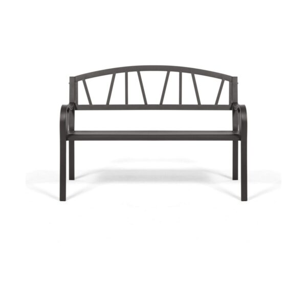 Bank mit Rückenlehne Anthrazit Eisen (123 X 53 X 86 cm) – Bild 2
