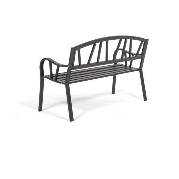 Bank mit Rückenlehne Anthrazit Eisen (123 X 53 X 86 cm) – Bild 5