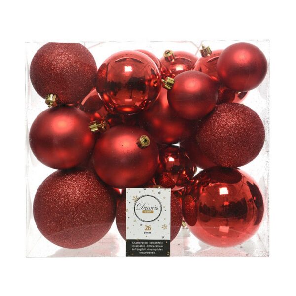 Weihnachtsbaumkugeln Decoris Rot – Bild 2