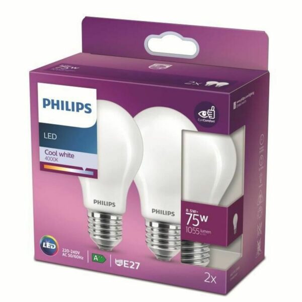 LED-Lampe Philips Equivalent 75 W E (4000 K) (2 Stück) – Bild 3