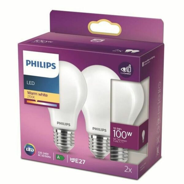 LED-Lampe Philips Equivalent 100 W E27 Weiß D (2700 K) (2 Stück) – Bild 2