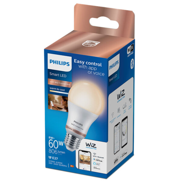 LED-Lampe Philips Wiz Standard Weiß F 8 W E27 806 lm (2700-6500 K) – Bild 4