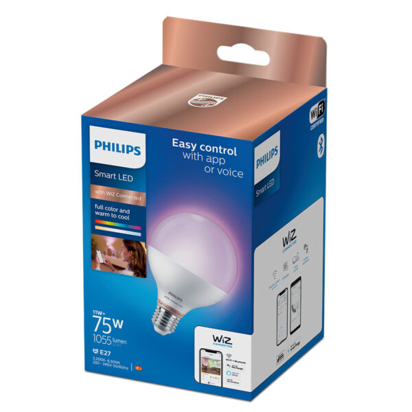LED-Lampe Philips Wiz G95 Smart Full Colors F 11 W E27 1055 lm (2200K) (6500 K) – Bild 4