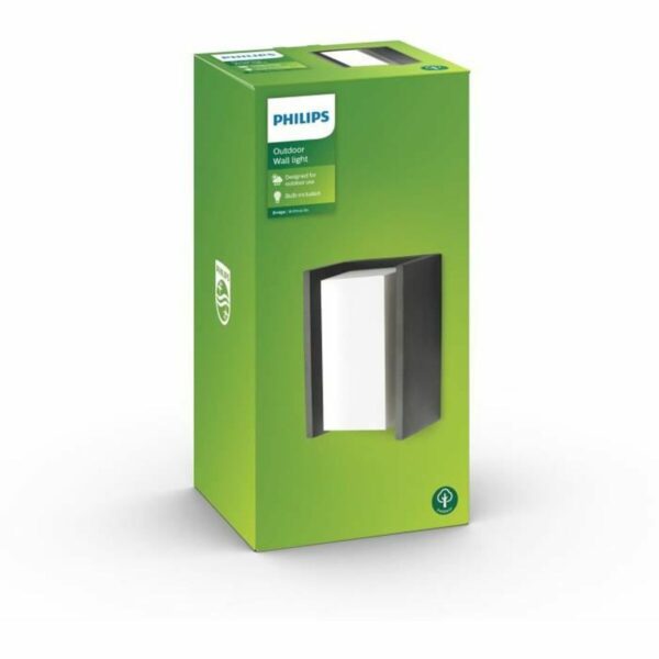 Wandleuchte Philips Bridge 970 Lm Anthrazit Dunkelgrau Edelstahl Aluminium 15 W E27 – Bild 3
