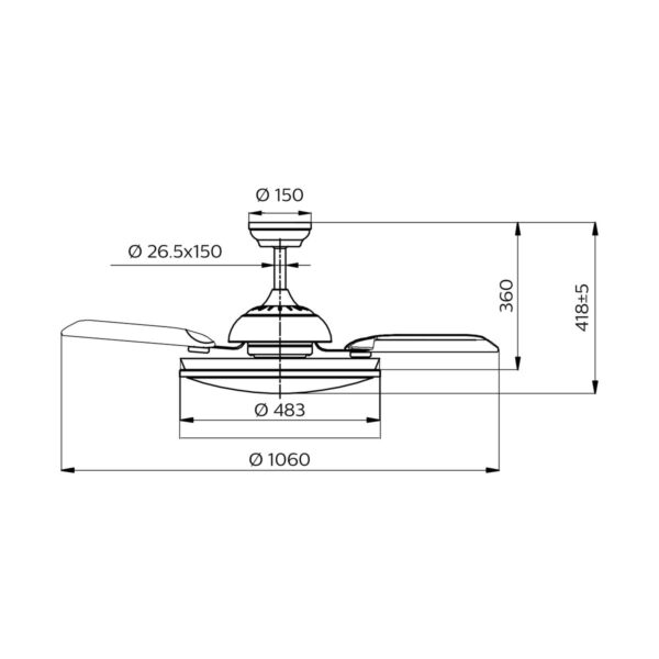 Deckenventilator mit Lampe Philips Atlas Weiß 35 W 28 W 4500 Lm – Bild 7