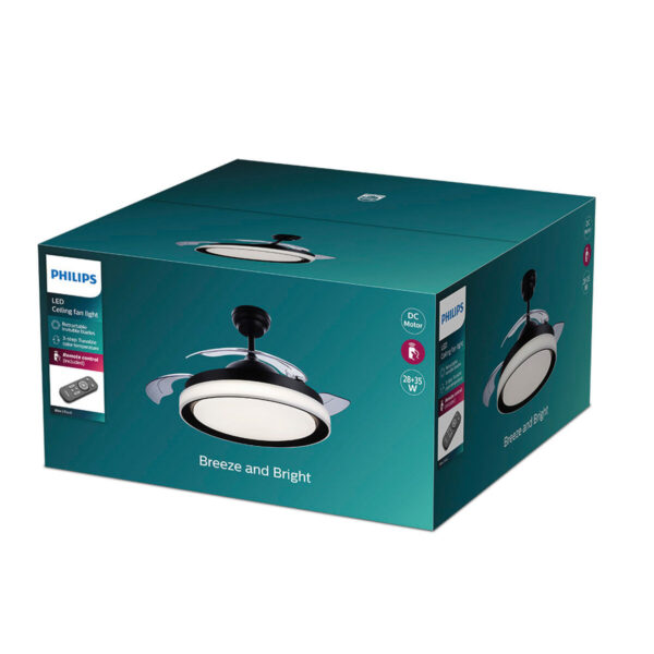 Deckenventilator mit Lampe Philips Atlas Schwarz 35 W 28 W 4500 Lm (2700 K) – Bild 7