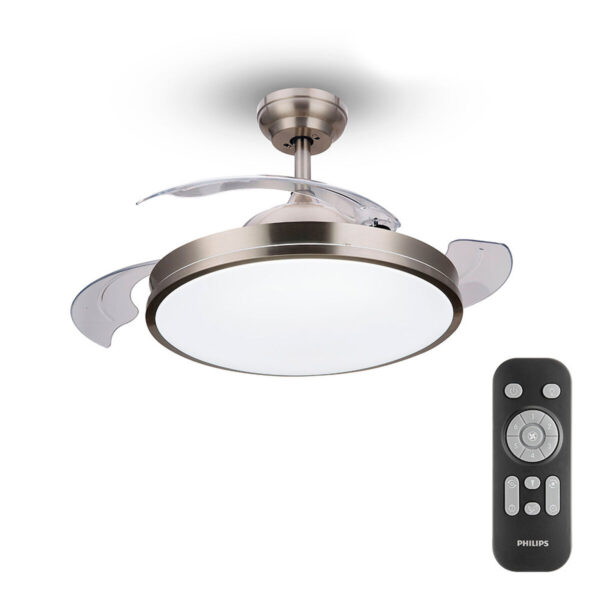 Deckenventilator mit Lampe Philips Atlas 35 W 28 W 4500 Lm Nickel (2700 K)