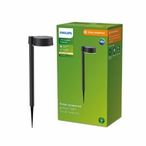 Solar-Gartenpfahl Philips Vynce 1,5 W 11,2 x 14,2 x 54 cm Schwarz Kunststoff rund (2700 K) (Warmes Weiß) (1 Stück)