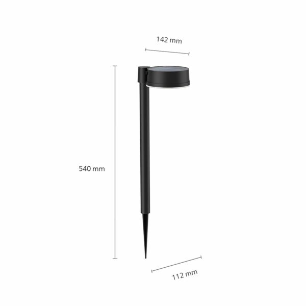 Solar-Gartenpfahl Philips Vynce 1,5 W 11,2 x 14,2 x 54 cm Schwarz Kunststoff rund (2700 K) (Warmes Weiß) (1 Stück) – Bild 4