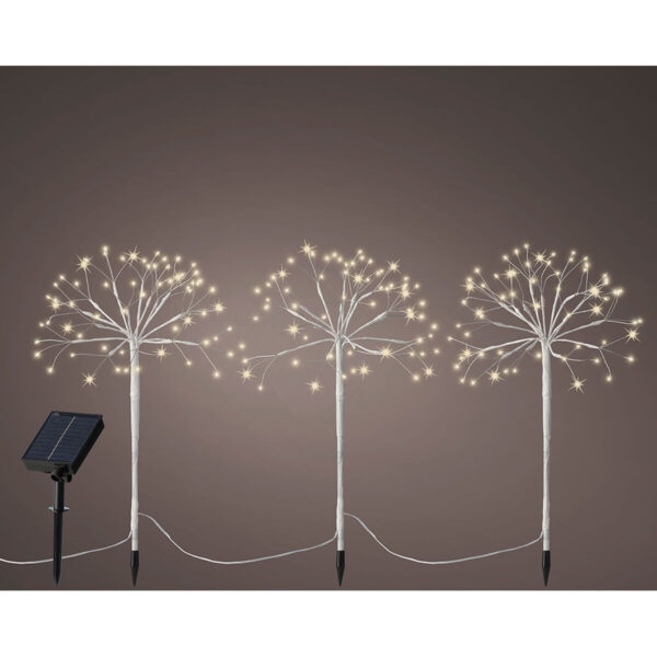 LED-Gartenpfahl-Set Lumineo Weiß Weihnachten Mini (3 Stücke) – Bild 2
