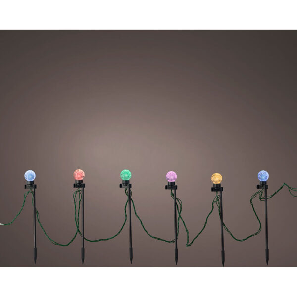LED-Gartenpfahl-Set Lumineo 6 W Bunt Warmes Weiß 14,5 m 20 Stück – Bild 2