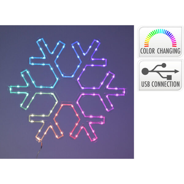 Weihnachtsschmuck Lifetime RGB Schneeflocken 50 x 43 cm LED RGB – Bild 2