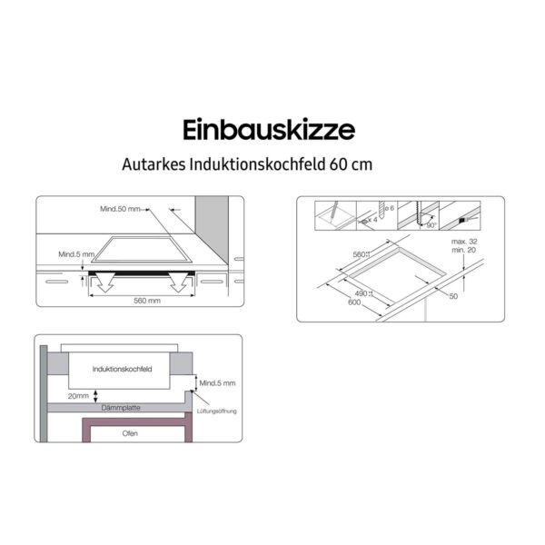 Induktionskochfeld Samsung NZ64M3NM1BB 60 cm 7200 W – Bild 5
