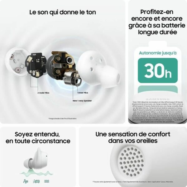 Kopfhörer Samsung Galaxy Buds FE Weiß – Bild 4