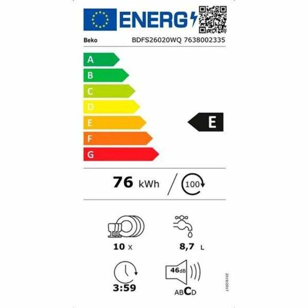 Geschirrspüler BEKO BDFS26020WQ Weiß 45 cm – Bild 3