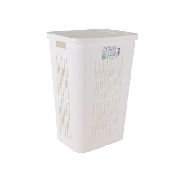 Wäschekorb Tontarelli Bella Doppelte Abdeckung 60 L Weiß 40,5 x 33 x 59 cm (5 Stück) – Bild 3