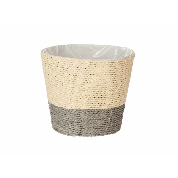 Blumentopf Ibergarden 86439 Grau natürlich Schnur Kunststoff 15 x 15 x 14 cm (24 Stück) – Bild 2