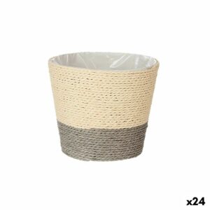 Blumentopf Ibergarden 86439 Grau natürlich Schnur Kunststoff 15 x 15 x 14 cm (24 Stück)