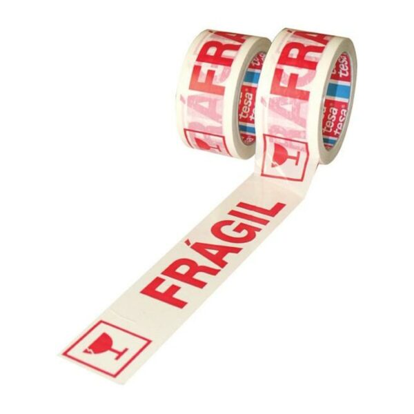 Klebeband TESA FRÁGIL Verpackung Weiß 50 mm x 66 m (6 Stück) – Bild 2