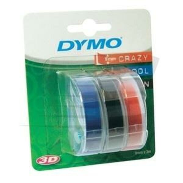 Laminiertes Klebeband zur Kennzeichnung von Maschinen Dymo 9 mm x 3 m Rot Schwarz Blau (5 Stück) – Bild 2