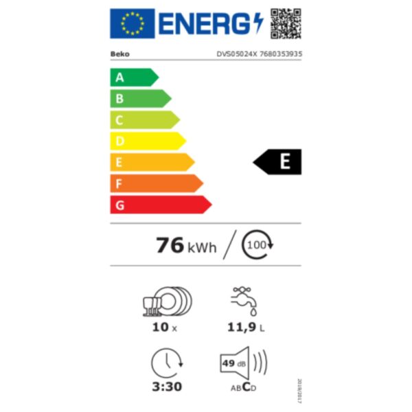 Geschirrspüler BEKO DVS05024X Edelstahl (45 cm) – Bild 5