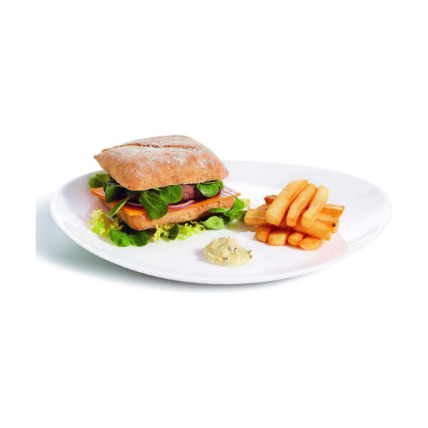 Flacher Teller Arcoroc Restaurant 30 x 26 cm Weiß Glas (6 Stück) – Bild 3
