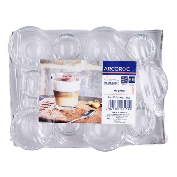 Satz von Kaffeetassen Arcoroc Restaurant Weiß Glas 80 ml (12 Stück) – Bild 2