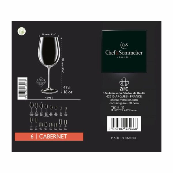 Gläsersatz Chef&Sommelier Cabernet Tulip Eco Durchsichtig Glas 470 ml (6 Stück) – Bild 5