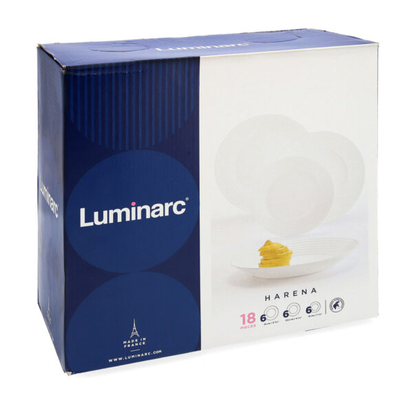 Geschirr-Set Luminarc 1700 Weiß Glas 18 Stücke – Bild 3