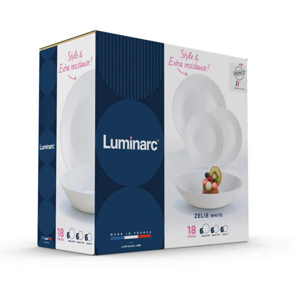 Geschirr-Set Luminarc 12004 Weiß Glas 18 Stücke – Bild 3