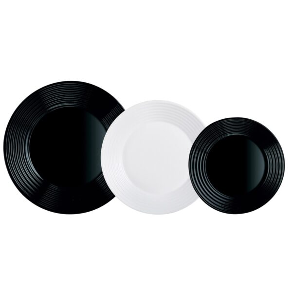 Geschirr Luminarc 1900 Weiß/Schwarz Glas 18 Stücke – Bild 6