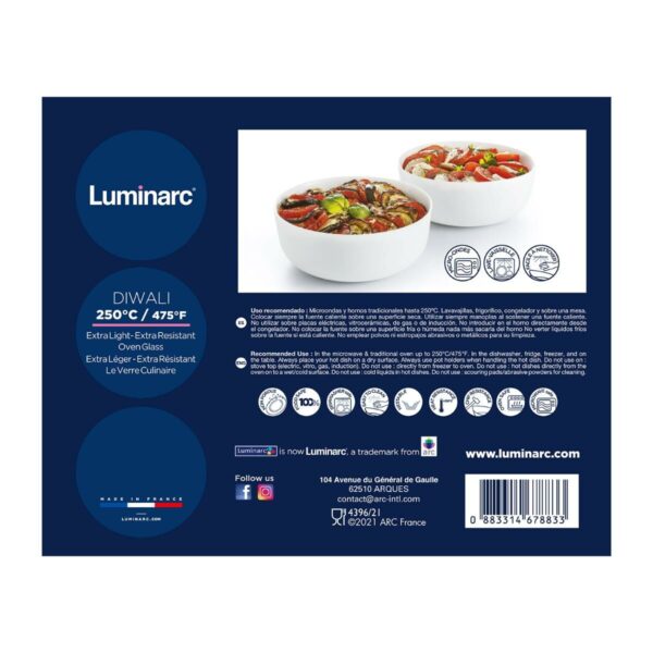 Kochschüssel Luminarc N7648 Weiß Glas 3 Stücke (3 pcs) – Bild 3
