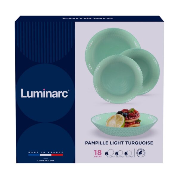 Geschirr Luminarc Pampille Turquesa türkis Glas 18 Stücke – Bild 4
