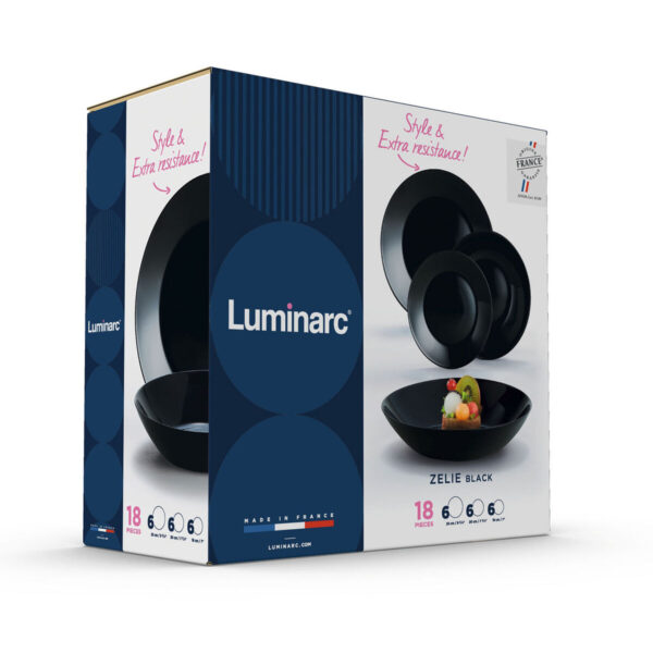Geschirr Luminarc Zelie Schwarz Glas 18 Stücke – Bild 3