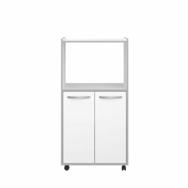 Beistellmöbel Grau Melamine Verchromt 60 x 43 x 118 cm – Bild 2