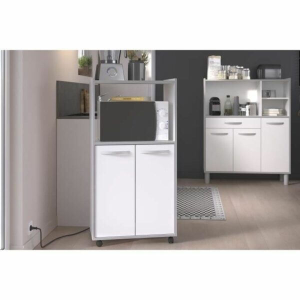 Beistellmöbel Grau Melamine Verchromt 60 x 43 x 118 cm – Bild 3