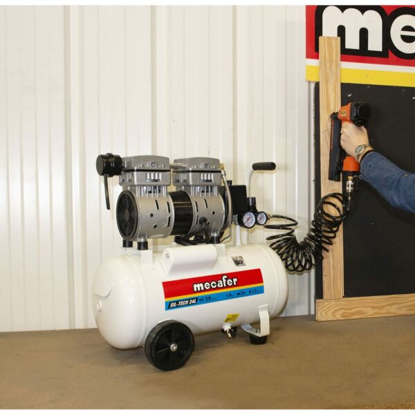 Luftkompressor MECAFER 425523 horizontal Leise 8 bar 24 L – Bild 6
