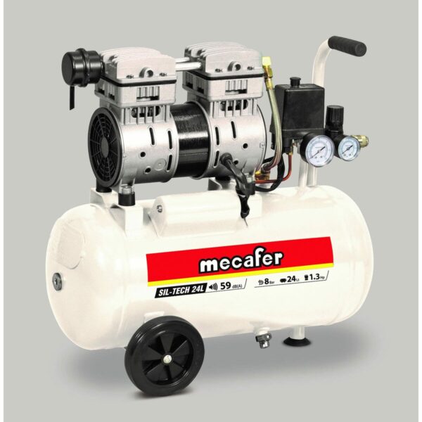 Luftkompressor MECAFER 425523 horizontal Leise 8 bar 24 L – Bild 4