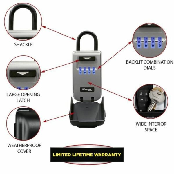 Safe Master Lock 5424EURD Schlüssel Grau Metall 17,5 x 7,2 x 5,2 cm – Bild 3