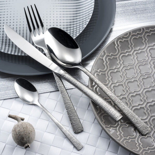 Dessertgabel-Set Amefa Havane Jungle Metall Edelstahl 12 Stück – Bild 2