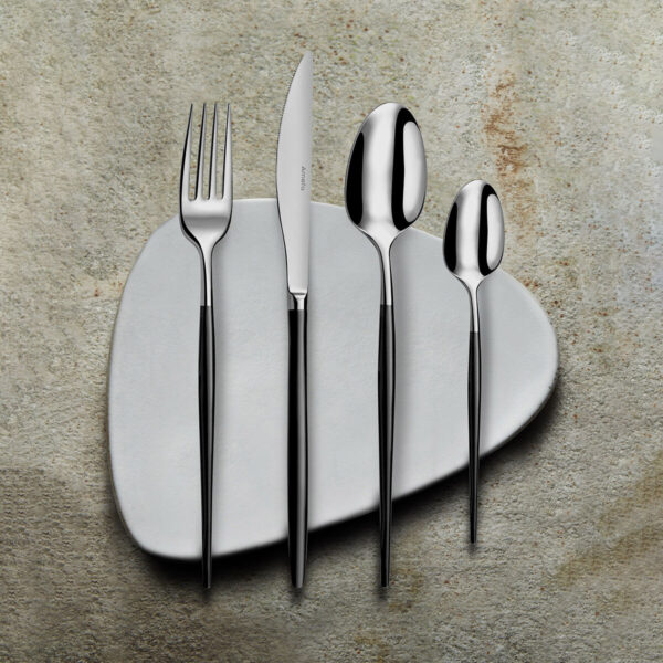Gabel-Set Amefa Soprano Schwarz Metall Edelstahl 12 Stück – Bild 2