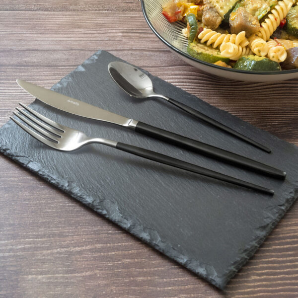 Messerset Amefa Soprano Schwarz Metall Edelstahl 12 Stück – Bild 3