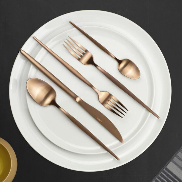 Löffel-Set Amefa Soprano Kupfer Metall Edelstahl 12 Stück – Bild 3
