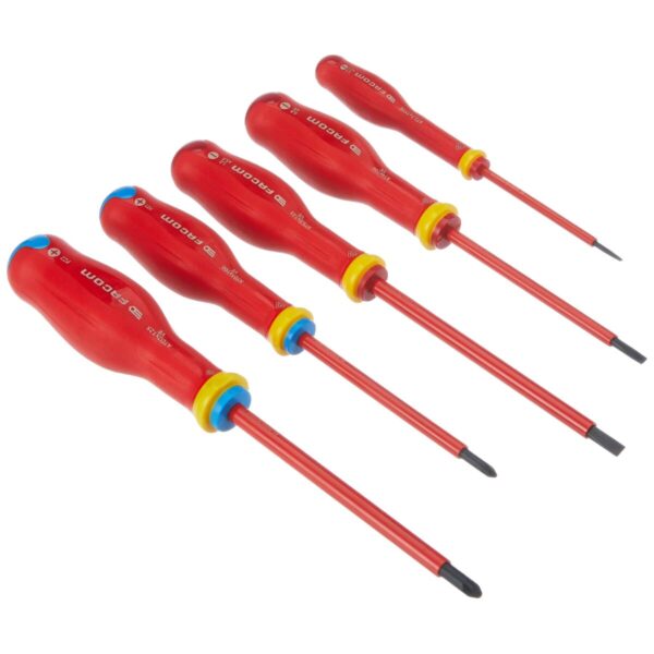 Schraubendreher-Set Facom Protwist Isolated 1000V AT5VE.PB Flach Pozidriv 5 Stücke – Bild 3