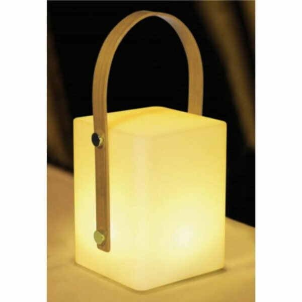 Tischlampe Lumisky Tiky 10 x 10 x 25 cm Weiß Braun Bambus Kunststoff – Bild 4