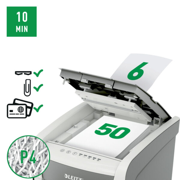 Aktenvernichter Leitz IQ Autofeed 50X P4 20 L – Bild 4